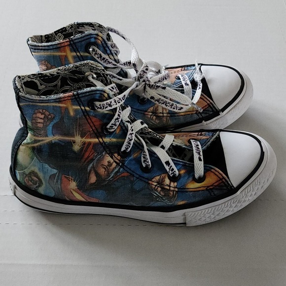 Converse Justice League Superman Batman Chuck Taylor All-Star High Youth Size 1 - Picture 2 of 10